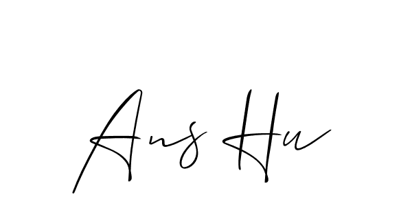 You should practise on your own different ways (Allison_Script) to write your name (Ans Hu) in signature. don't let someone else do it for you. Ans Hu signature style 2 images and pictures png