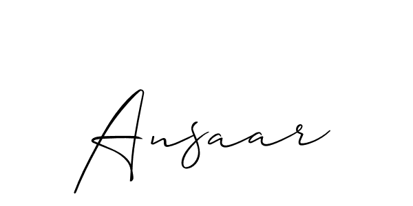 Use a signature maker to create a handwritten signature online. With this signature software, you can design (Allison_Script) your own signature for name Ansaar. Ansaar signature style 2 images and pictures png