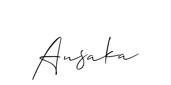Design your own signature with our free online signature maker. With this signature software, you can create a handwritten (Allison_Script) signature for name Ansaka. Ansaka signature style 2 images and pictures png