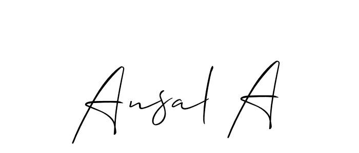 Make a short Ansal A signature style. Manage your documents anywhere anytime using Allison_Script. Create and add eSignatures, submit forms, share and send files easily. Ansal A signature style 2 images and pictures png