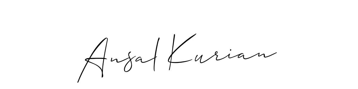 if you are searching for the best signature style for your name Ansal Kurian. so please give up your signature search. here we have designed multiple signature styles  using Allison_Script. Ansal Kurian signature style 2 images and pictures png