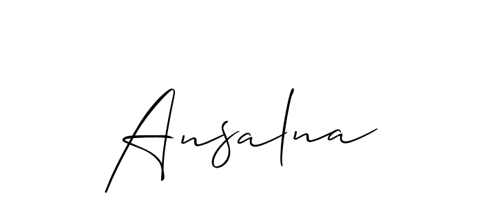 How to make Ansalna signature? Allison_Script is a professional autograph style. Create handwritten signature for Ansalna name. Ansalna signature style 2 images and pictures png