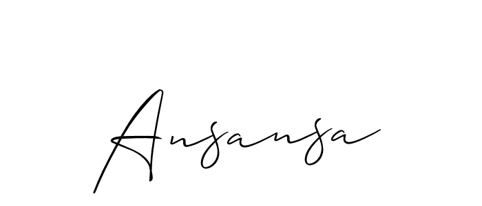 Use a signature maker to create a handwritten signature online. With this signature software, you can design (Allison_Script) your own signature for name Ansansa. Ansansa signature style 2 images and pictures png