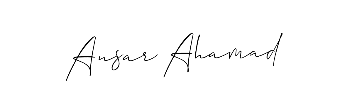 Use a signature maker to create a handwritten signature online. With this signature software, you can design (Allison_Script) your own signature for name Ansar Ahamad. Ansar Ahamad signature style 2 images and pictures png