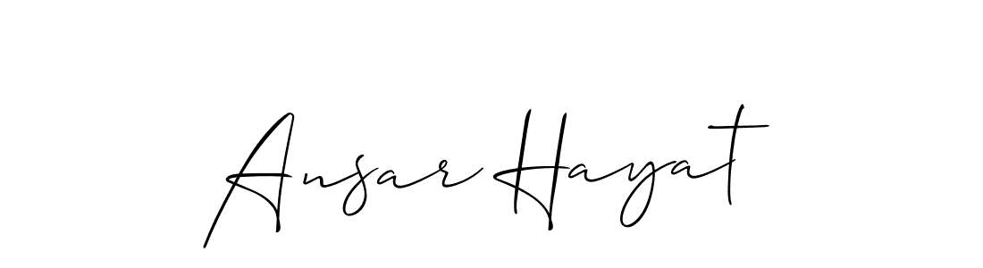 How to make Ansar Hayat signature? Allison_Script is a professional autograph style. Create handwritten signature for Ansar Hayat name. Ansar Hayat signature style 2 images and pictures png