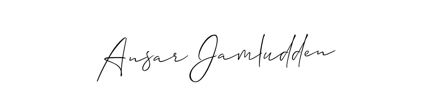 Make a beautiful signature design for name Ansar Jamludden. With this signature (Allison_Script) style, you can create a handwritten signature for free. Ansar Jamludden signature style 2 images and pictures png