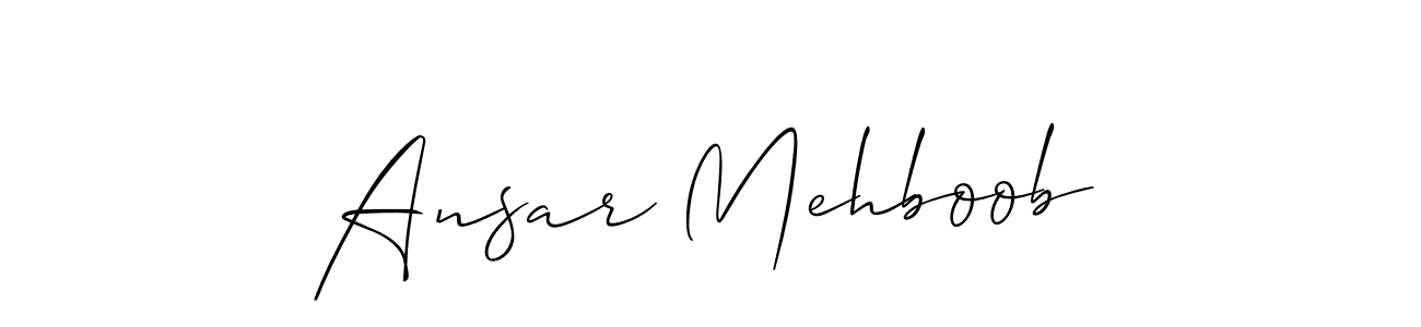 The best way (Allison_Script) to make a short signature is to pick only two or three words in your name. The name Ansar Mehboob include a total of six letters. For converting this name. Ansar Mehboob signature style 2 images and pictures png