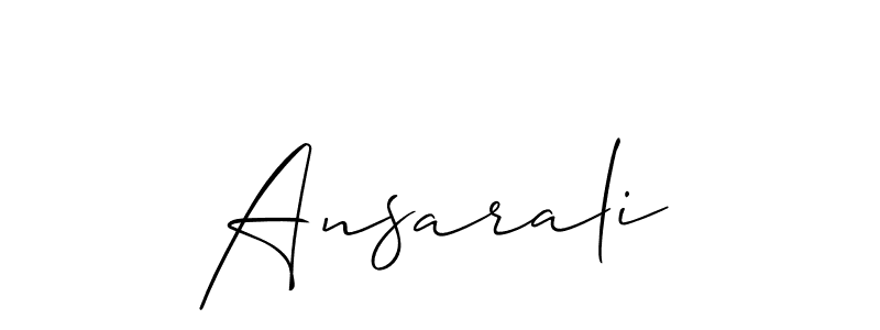 Create a beautiful signature design for name Ansarali. With this signature (Allison_Script) fonts, you can make a handwritten signature for free. Ansarali signature style 2 images and pictures png