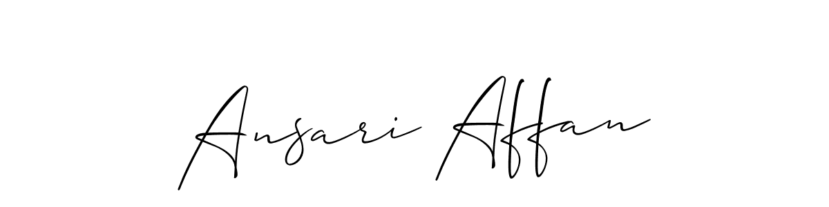 Design your own signature with our free online signature maker. With this signature software, you can create a handwritten (Allison_Script) signature for name Ansari Affan. Ansari Affan signature style 2 images and pictures png