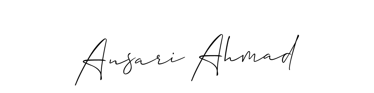 The best way (Allison_Script) to make a short signature is to pick only two or three words in your name. The name Ansari Ahmad include a total of six letters. For converting this name. Ansari Ahmad signature style 2 images and pictures png