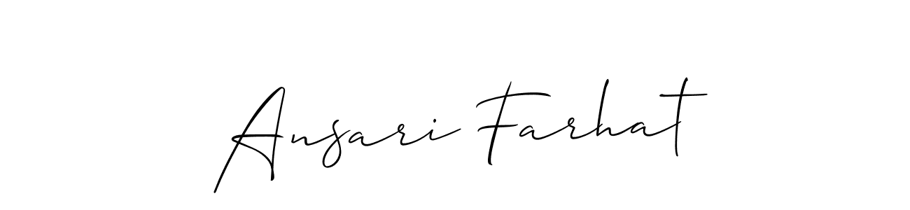 Also we have Ansari Farhat name is the best signature style. Create professional handwritten signature collection using Allison_Script autograph style. Ansari Farhat signature style 2 images and pictures png