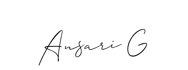 Create a beautiful signature design for name Ansari G. With this signature (Allison_Script) fonts, you can make a handwritten signature for free. Ansari G signature style 2 images and pictures png