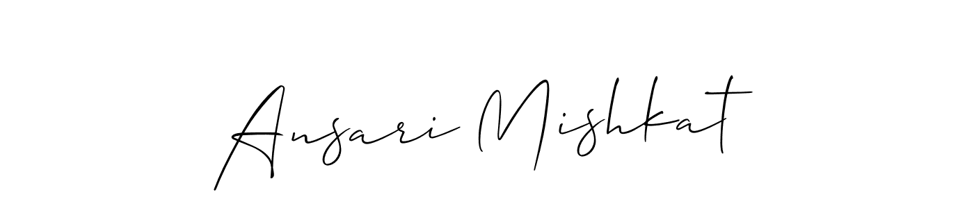 How to make Ansari Mishkat name signature. Use Allison_Script style for creating short signs online. This is the latest handwritten sign. Ansari Mishkat signature style 2 images and pictures png