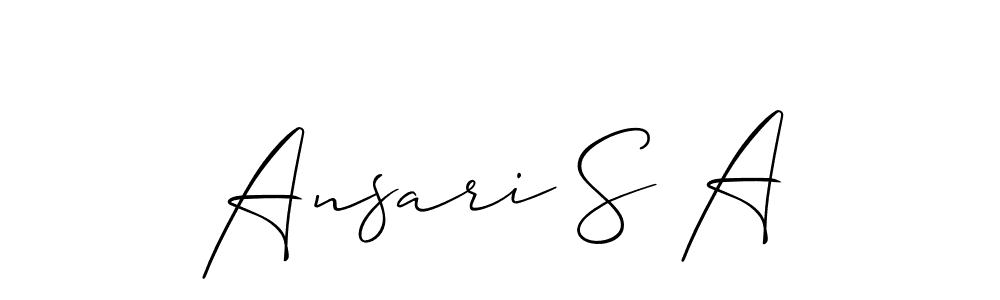 It looks lik you need a new signature style for name Ansari S A. Design unique handwritten (Allison_Script) signature with our free signature maker in just a few clicks. Ansari S A signature style 2 images and pictures png