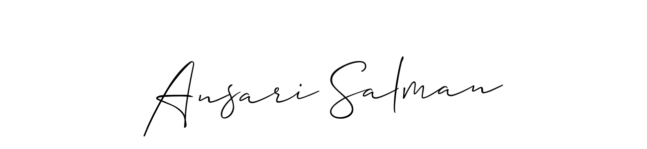 Make a beautiful signature design for name Ansari Salman. With this signature (Allison_Script) style, you can create a handwritten signature for free. Ansari Salman signature style 2 images and pictures png