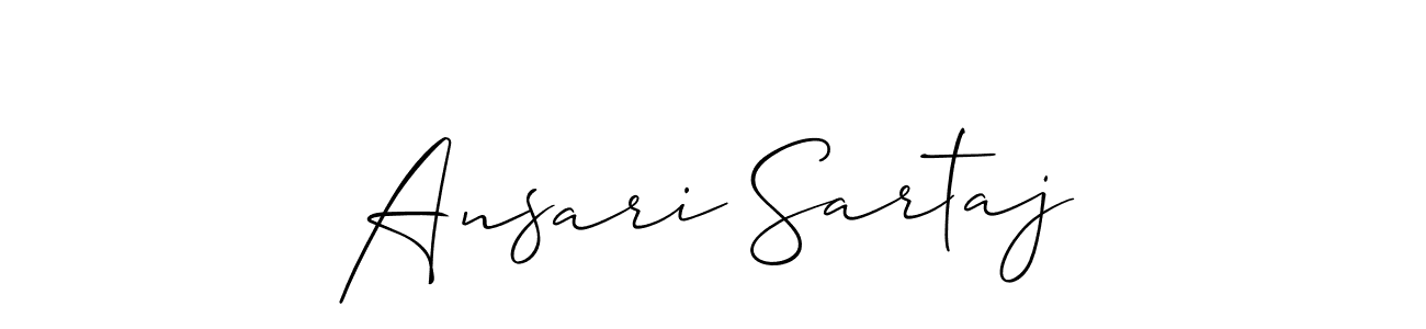 Also we have Ansari Sartaj name is the best signature style. Create professional handwritten signature collection using Allison_Script autograph style. Ansari Sartaj signature style 2 images and pictures png