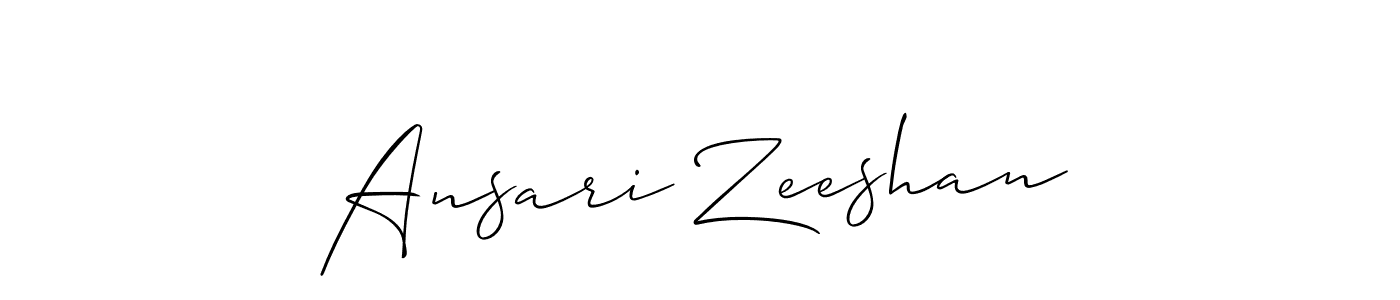 The best way (Allison_Script) to make a short signature is to pick only two or three words in your name. The name Ansari Zeeshan include a total of six letters. For converting this name. Ansari Zeeshan signature style 2 images and pictures png