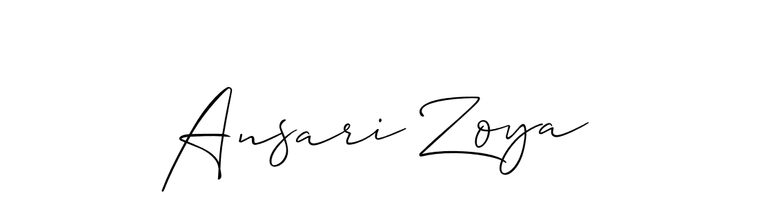 Similarly Allison_Script is the best handwritten signature design. Signature creator online .You can use it as an online autograph creator for name Ansari Zoya. Ansari Zoya signature style 2 images and pictures png