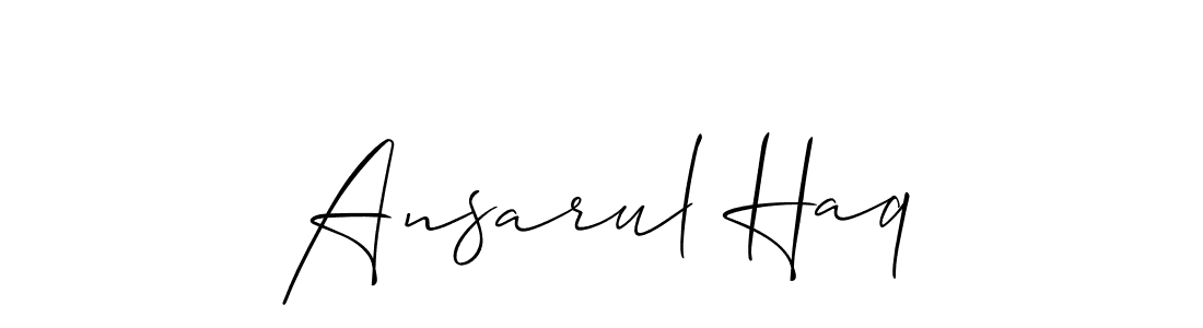 How to make Ansarul Haq name signature. Use Allison_Script style for creating short signs online. This is the latest handwritten sign. Ansarul Haq signature style 2 images and pictures png