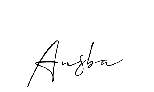 Create a beautiful signature design for name Ansba. With this signature (Allison_Script) fonts, you can make a handwritten signature for free. Ansba signature style 2 images and pictures png