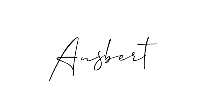 Use a signature maker to create a handwritten signature online. With this signature software, you can design (Allison_Script) your own signature for name Ansbert. Ansbert signature style 2 images and pictures png