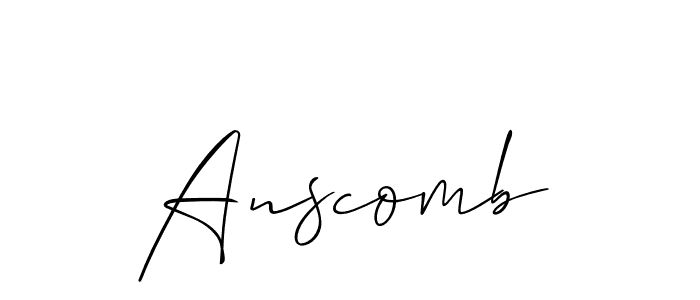 The best way (Allison_Script) to make a short signature is to pick only two or three words in your name. The name Anscomb include a total of six letters. For converting this name. Anscomb signature style 2 images and pictures png
