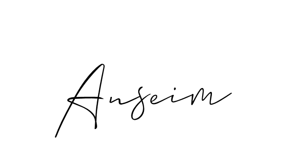 Make a beautiful signature design for name Anseim. With this signature (Allison_Script) style, you can create a handwritten signature for free. Anseim signature style 2 images and pictures png