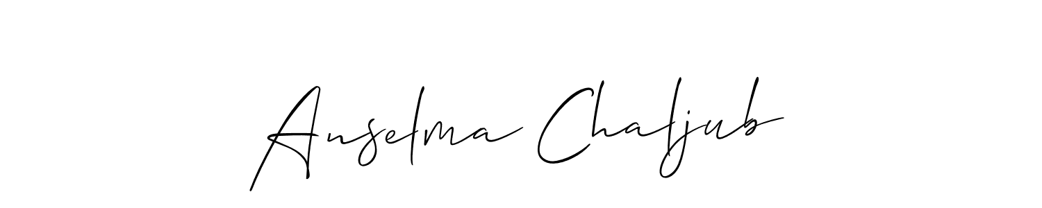 Anselma Chaljub stylish signature style. Best Handwritten Sign (Allison_Script) for my name. Handwritten Signature Collection Ideas for my name Anselma Chaljub. Anselma Chaljub signature style 2 images and pictures png