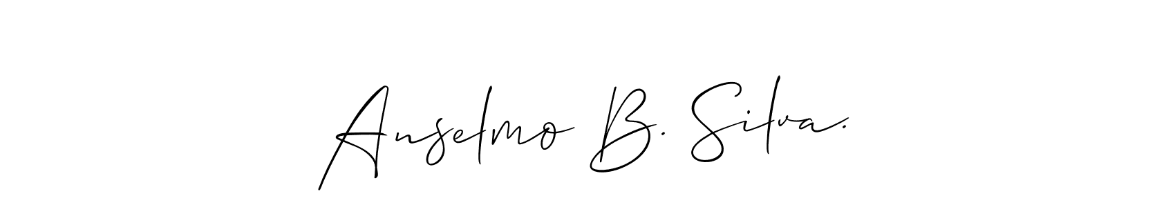 Also You can easily find your signature by using the search form. We will create Anselmo B. Silva. name handwritten signature images for you free of cost using Allison_Script sign style. Anselmo B. Silva. signature style 2 images and pictures png