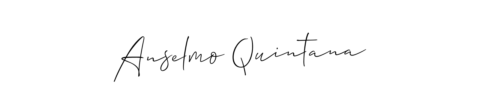 Make a short Anselmo Quintana signature style. Manage your documents anywhere anytime using Allison_Script. Create and add eSignatures, submit forms, share and send files easily. Anselmo Quintana signature style 2 images and pictures png
