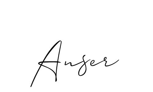 Make a short Anser signature style. Manage your documents anywhere anytime using Allison_Script. Create and add eSignatures, submit forms, share and send files easily. Anser signature style 2 images and pictures png