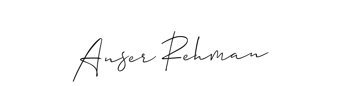 How to make Anser Rehman name signature. Use Allison_Script style for creating short signs online. This is the latest handwritten sign. Anser Rehman signature style 2 images and pictures png