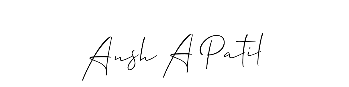 Best and Professional Signature Style for Ansh A Patil. Allison_Script Best Signature Style Collection. Ansh A Patil signature style 2 images and pictures png