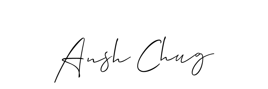 Ansh Chug stylish signature style. Best Handwritten Sign (Allison_Script) for my name. Handwritten Signature Collection Ideas for my name Ansh Chug. Ansh Chug signature style 2 images and pictures png