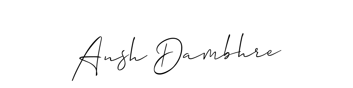 Make a beautiful signature design for name Ansh Dambhre. With this signature (Allison_Script) style, you can create a handwritten signature for free. Ansh Dambhre signature style 2 images and pictures png