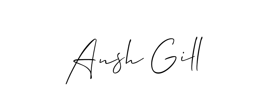 You should practise on your own different ways (Allison_Script) to write your name (Ansh Gill) in signature. don't let someone else do it for you. Ansh Gill signature style 2 images and pictures png