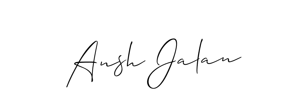 You should practise on your own different ways (Allison_Script) to write your name (Ansh Jalan) in signature. don't let someone else do it for you. Ansh Jalan signature style 2 images and pictures png