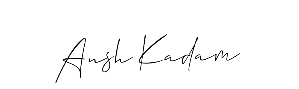Allison_Script is a professional signature style that is perfect for those who want to add a touch of class to their signature. It is also a great choice for those who want to make their signature more unique. Get Ansh Kadam name to fancy signature for free. Ansh Kadam signature style 2 images and pictures png