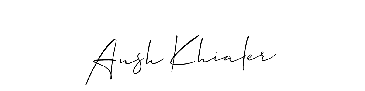 You should practise on your own different ways (Allison_Script) to write your name (Ansh Khialer) in signature. don't let someone else do it for you. Ansh Khialer signature style 2 images and pictures png