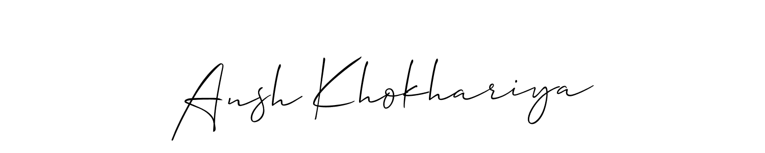How to make Ansh Khokhariya name signature. Use Allison_Script style for creating short signs online. This is the latest handwritten sign. Ansh Khokhariya signature style 2 images and pictures png