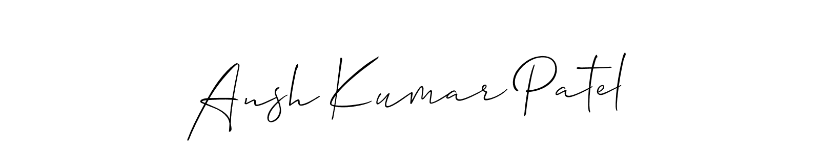 if you are searching for the best signature style for your name Ansh Kumar Patel. so please give up your signature search. here we have designed multiple signature styles  using Allison_Script. Ansh Kumar Patel signature style 2 images and pictures png