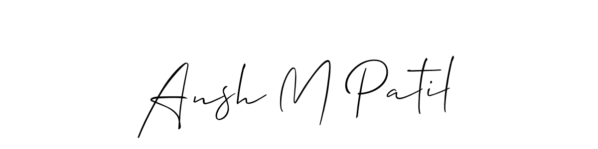 Create a beautiful signature design for name Ansh M Patil. With this signature (Allison_Script) fonts, you can make a handwritten signature for free. Ansh M Patil signature style 2 images and pictures png