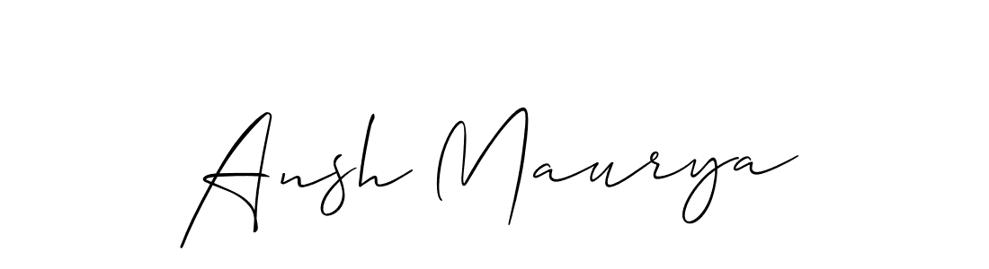 Make a beautiful signature design for name Ansh Maurya. With this signature (Allison_Script) style, you can create a handwritten signature for free. Ansh Maurya signature style 2 images and pictures png