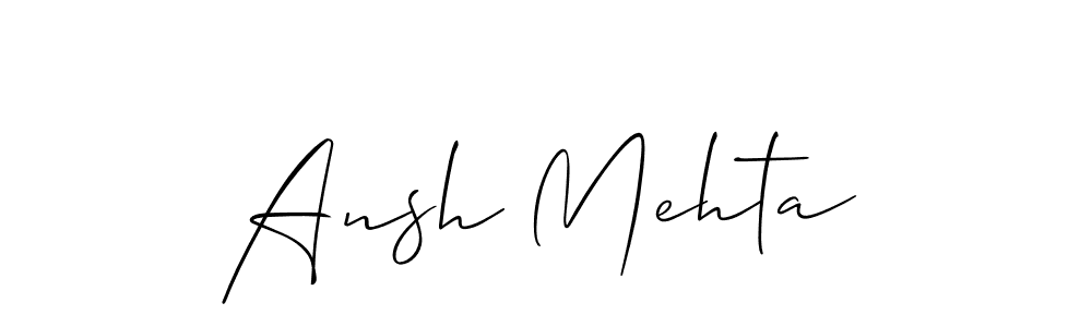 Ansh Mehta stylish signature style. Best Handwritten Sign (Allison_Script) for my name. Handwritten Signature Collection Ideas for my name Ansh Mehta. Ansh Mehta signature style 2 images and pictures png