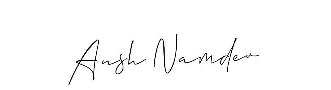 Make a beautiful signature design for name Ansh Namdev. With this signature (Allison_Script) style, you can create a handwritten signature for free. Ansh Namdev signature style 2 images and pictures png