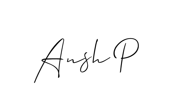 Make a short Ansh P signature style. Manage your documents anywhere anytime using Allison_Script. Create and add eSignatures, submit forms, share and send files easily. Ansh P signature style 2 images and pictures png