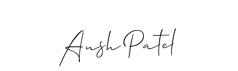 You should practise on your own different ways (Allison_Script) to write your name (Ansh Patel) in signature. don't let someone else do it for you. Ansh Patel signature style 2 images and pictures png