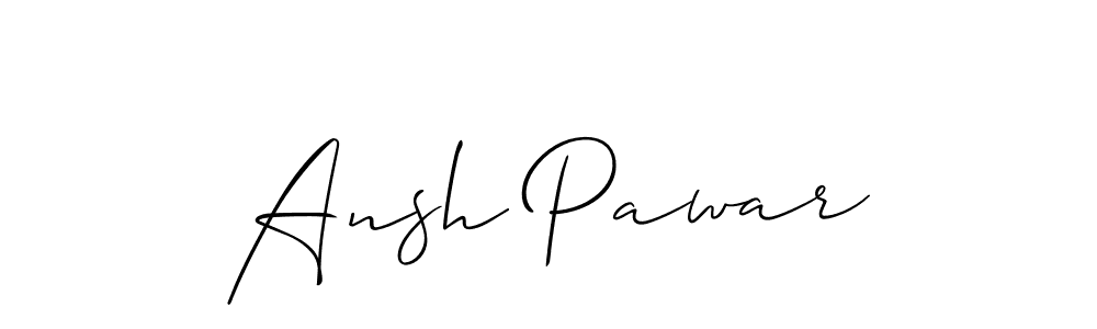How to make Ansh Pawar name signature. Use Allison_Script style for creating short signs online. This is the latest handwritten sign. Ansh Pawar signature style 2 images and pictures png
