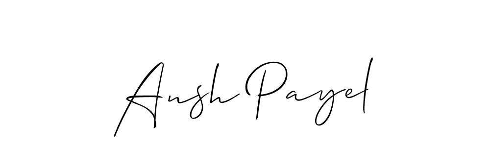if you are searching for the best signature style for your name Ansh Payel. so please give up your signature search. here we have designed multiple signature styles  using Allison_Script. Ansh Payel signature style 2 images and pictures png