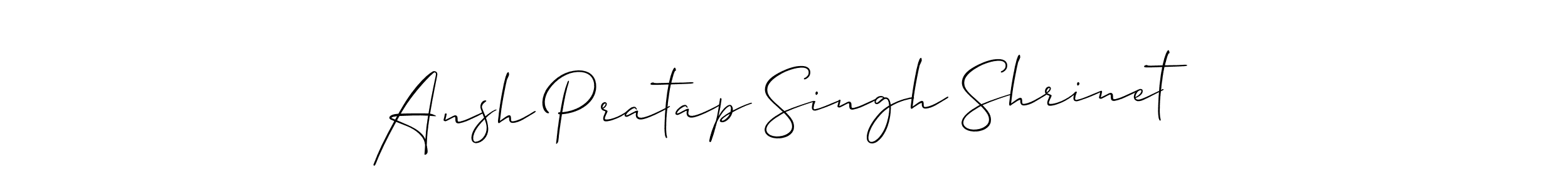 Make a short Ansh Pratap Singh Shrinet signature style. Manage your documents anywhere anytime using Allison_Script. Create and add eSignatures, submit forms, share and send files easily. Ansh Pratap Singh Shrinet signature style 2 images and pictures png